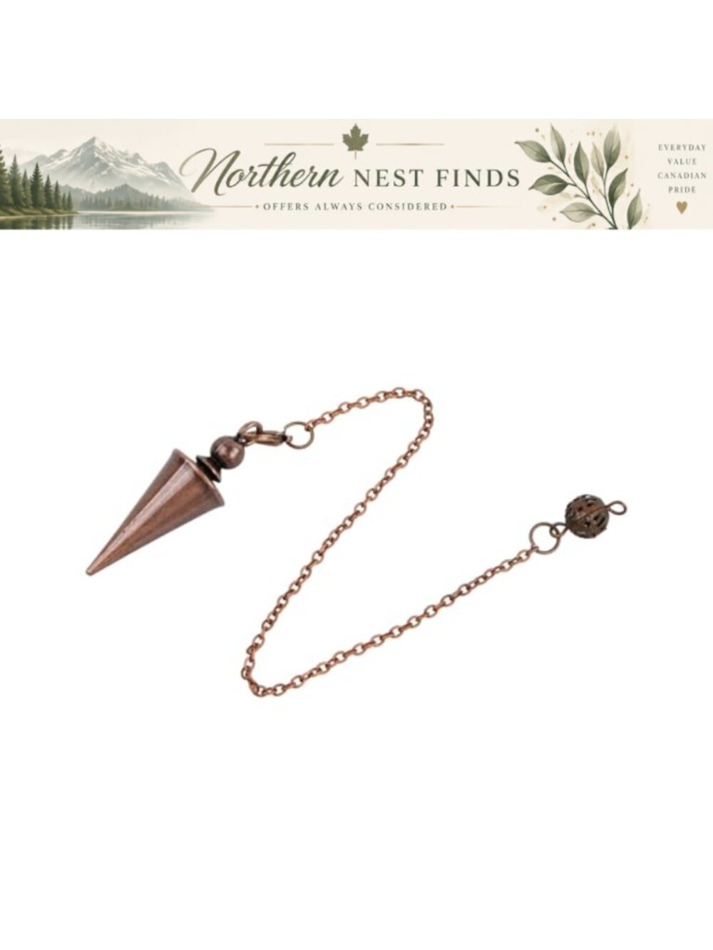 Metal Copper Pendulum Spiral Cone Pointed Dowsing Reiki Healing Chakra